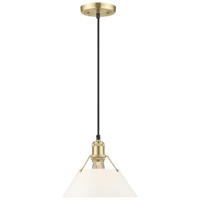 Golden Lighting Orwell 10" Wide Champagne Bronze And Opal Glass Mini Pendant
