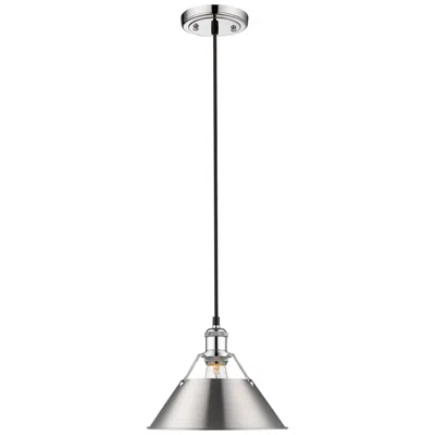 Golden Lighting Orwell 10" Wide Chrome And Pewter Mini Pendant