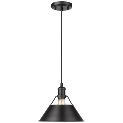 Golden Lighting Orwell 10" Wide Matte Black 1-light Mini Pendant With Matte Black Shad