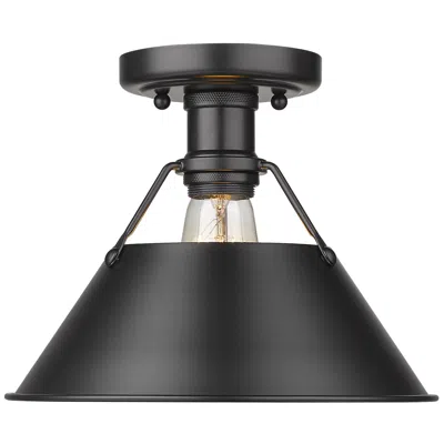 Golden Lighting Orwell 10" Wide Matte Black Steel Ceiling Light