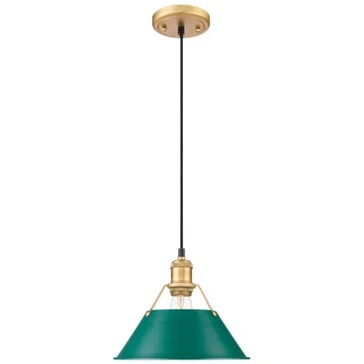 Golden Lighting Orwell 10" Wide Medium Pendant In Brushed Champagne Bronze With Pine G