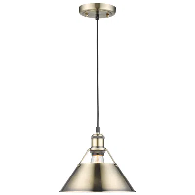 Golden Lighting Orwell 10" Wide Pendant In Aged Brass