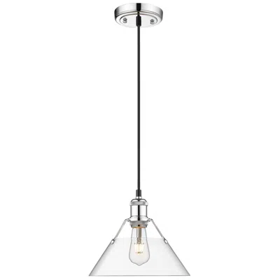 Golden Lighting Orwell 10" Wide Pendant In Chrome With Clear Glass
