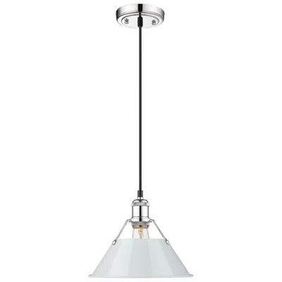 Golden Lighting Orwell 10" Wide Pendant In Chrome With Dusky Blue