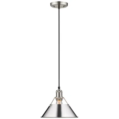 Golden Lighting Orwell 10" Wide Pendant In Pewter With Chrome