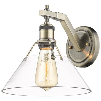 Golden Lighting Orwell 10" Wide Wall Sconce In Aged Brass With Clear Glass