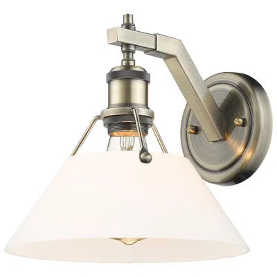 Golden Lighting Orwell 10" Wide Wall Sconce In Aged Brass With Opal Glass