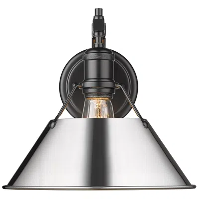 Golden Lighting Orwell 10" Wide Wall Sconce In Matte Black With Chrome