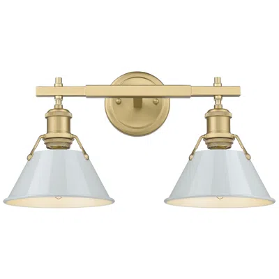 Golden Lighting Orwell 10"h Champagne Bronze 2-light Sconce W/ Dusky Blue