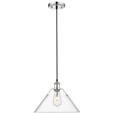 Golden Lighting Orwell 14" Wide Pendant In Chrome With Clear Glass