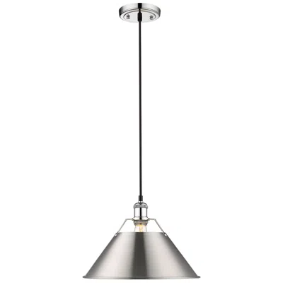 Golden Lighting Orwell 14" Wide Pendant In Chrome With Pewter