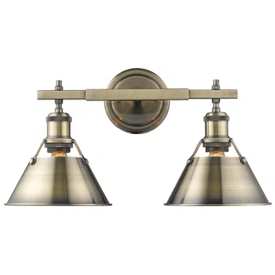 Golden Lighting Orwell 18 1/4" Wide 2-light Vanity Light In Aged Brass