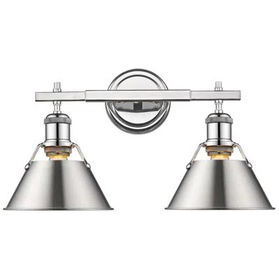 Golden Lighting Orwell 18 1/4" Wide 2-light Vanity Light In Chrome With Pewter