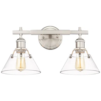 Golden Lighting Orwell 18 1/4" Wide 2-light Vanity Light In Pewter With Clear Glass