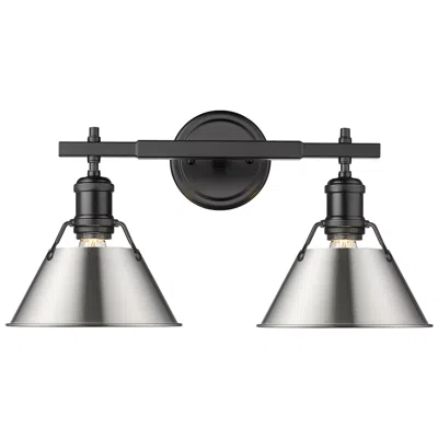 Golden Lighting Orwell 18 1/4" Wide Matte Black 2-light Bath Light With Pewter