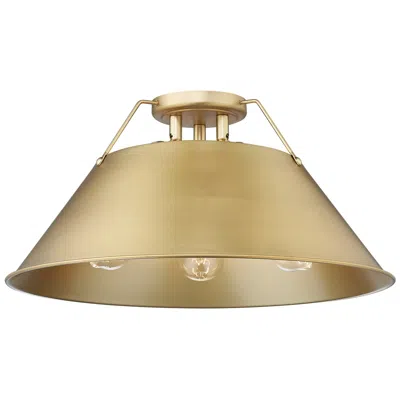 Golden Lighting Orwell 18 3/4" Wide 3-light Flush Mount In Brushed Champagne Bronze