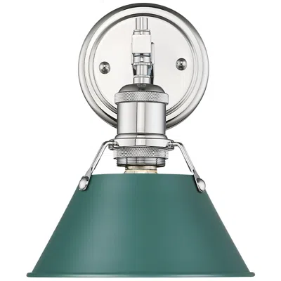 Golden Lighting Orwell 1-light Bath Vanity In Chrome With Pine Green