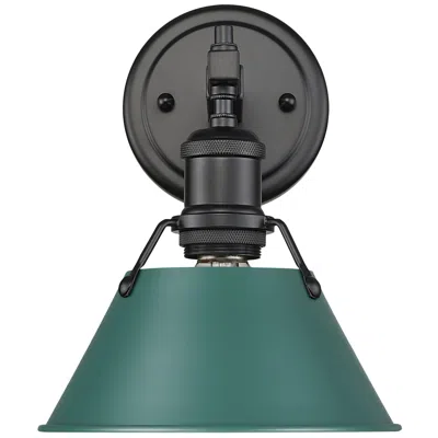Golden Lighting Orwell 1-light Bath Vanity In Matte Black With Pine Green