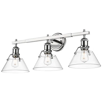 Golden Lighting Orwell 27 1/4" Chrome Clear Glass 3-light Bath Light