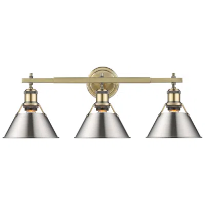 Golden Lighting Orwell 27 1/4" Wide Aged Brass 3-light Vanity Bath Light