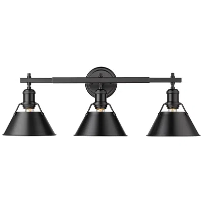 Golden Lighting Orwell 27 1/4" Wide Matte Black Metal 3-light Bath Light