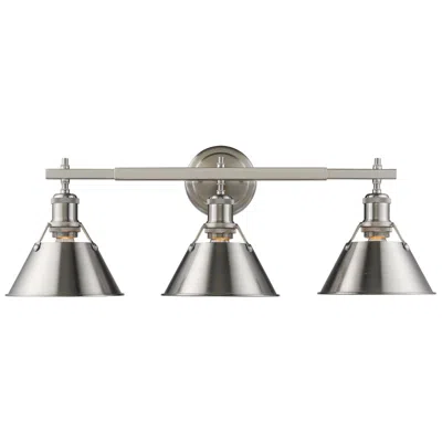 Golden Lighting Orwell 27 1/4" Wide Pewter 3-light Bath Light