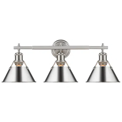 Golden Lighting Orwell 27 1/4" Wide Pewter 3-light Vanity Bath Light