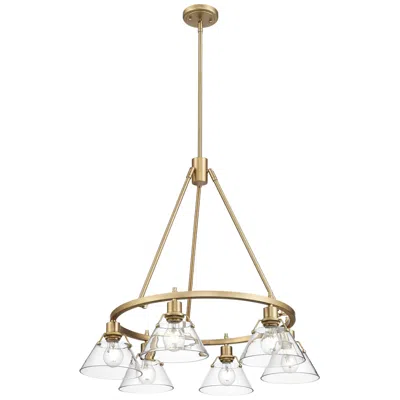 Golden Lighting Orwell 29" Wide 6-light Chandelier In Champagne Bronze With Clear Glas In Gold