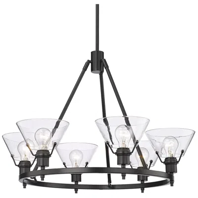 Golden Lighting Orwell 29" Wide Matte Black 6-light Chandelier