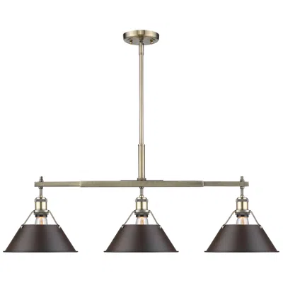 Golden Lighting Orwell 34 3/4"w Aged Brass And Bronze 3-light Island Pendant