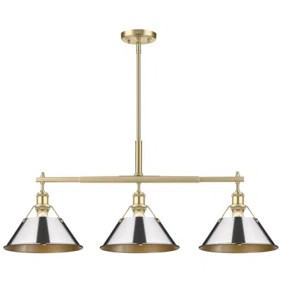 Golden Lighting Orwell 35 3/4" Wide 3-light Linear Pendant In Champagne Bronze With Ch