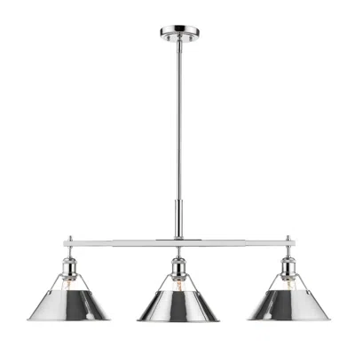 Golden Lighting Orwell 35 3/4" Wide 3-light Linear Pendant In Chrome