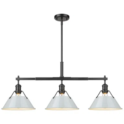 Golden Lighting Orwell 35 3/4" Wide 3-light Linear Pendant In Matte Black With Dusky B