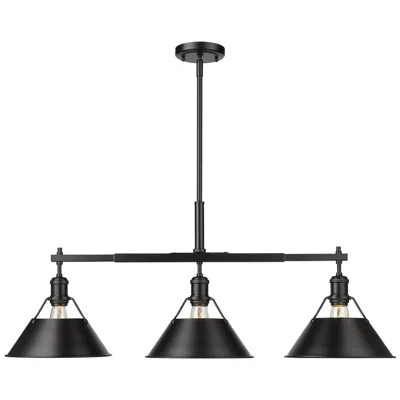 Golden Lighting Orwell 35 3/4" Wide Matte Black 3-light Linear Pendant