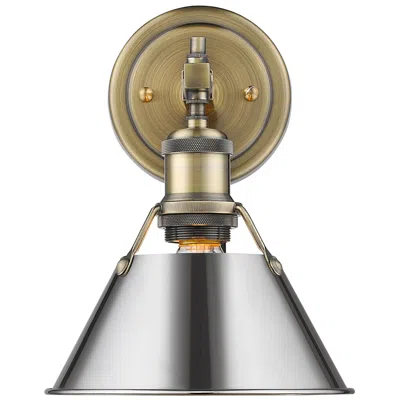 Golden Lighting Orwell 7 1/2" Wide Bath Fixture In Aged Brass With Chrome