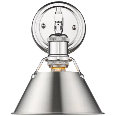 Golden Lighting Orwell 7 1/2" Wide Bath Fixture In Chrome With Pewter