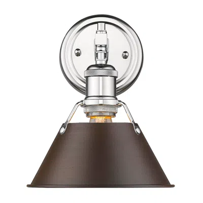 Golden Lighting Orwell 7 1/2" Wide Bath Fixture In Chrome With Rubbed Bronze
