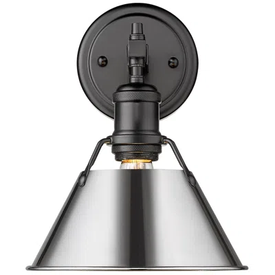 Golden Lighting Orwell 7 1/2" Wide Bath Fixture In Matte Black With Chrome