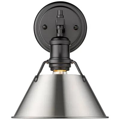 Golden Lighting Orwell 7 1/2" Wide Bath Fixture In Matte Black With Pewter