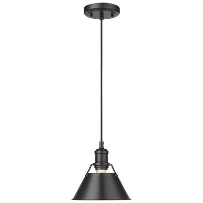 Golden Lighting Orwell 7 1/2" Wide Matte Black Metal Empire Mini Pendant