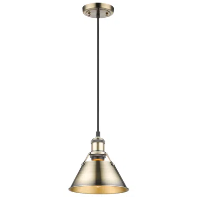 Golden Lighting Orwell 7 1/2" Wide Mini Pendant In Aged Brass