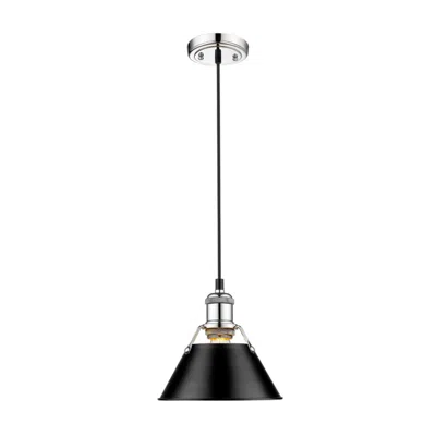 Golden Lighting Orwell 7 1/2" Wide Mini Pendant In Chrome With Matte Black