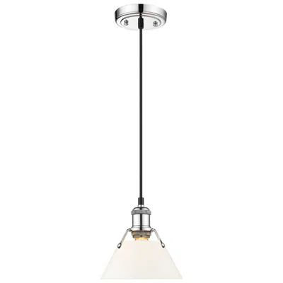 Golden Lighting Orwell 7 1/2" Wide Mini Pendant In Chrome With Opal Glass