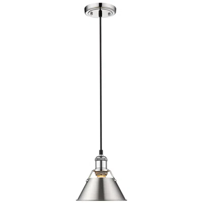 Golden Lighting Orwell 7 1/2" Wide Mini Pendant In Chrome With Pewter