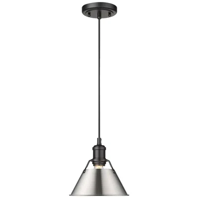 Golden Lighting Orwell 7 1/2" Wide Mini Pendant In Matte Black With Pewter