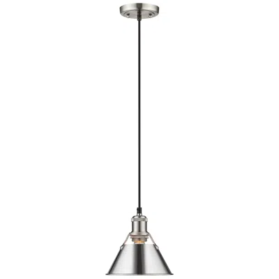 Golden Lighting Orwell 7 1/2" Wide Mini Pendant In Pewter With Chrome