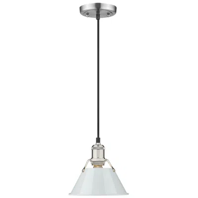 Golden Lighting Orwell 7 1/2" Wide Mini Pendant In Pewter With Dusky Blue