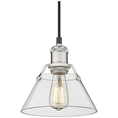 Golden Lighting Orwell 7 1/2" Wide Pewter Mini Pendant With Clear Glass