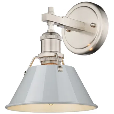 Golden Lighting Orwell 7 1/2" Wide Wall Sconce In Pewter With Dusky Blue