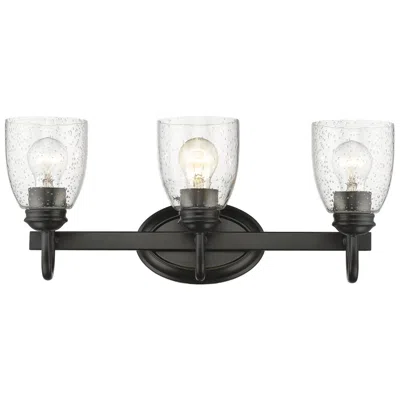 Golden Lighting Parrish 20 3/4" Wide Matte Black 3-light Vanity Bath Light